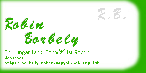 robin borbely business card